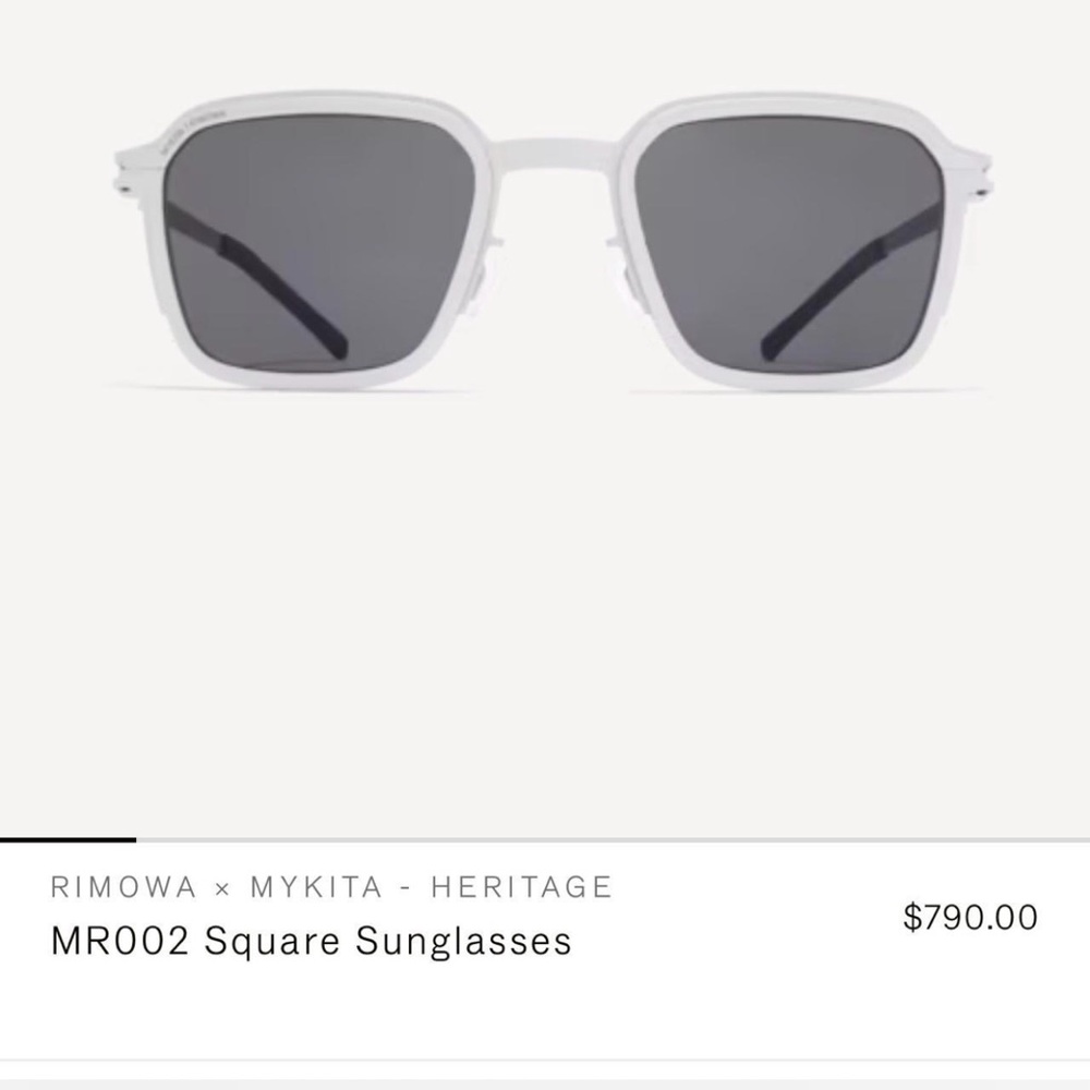 MYKITA White Frame Sunglasses with Dark Gray Lenses